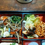 Kagetsu - 蛸の酢の物、きんぴらごぼう、いも炊き、ほうれん草のからし味噌和え