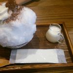 Shoujin Kafe Foi - 特製かき氷 メープル味 レギュラーサイズ 豆乳ソフトクリームトッピング 480円+100円
