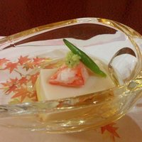 菊華荘 - アスパラ豆腐　きんしんさいが良いね～(* ´ ▽ ` *)
