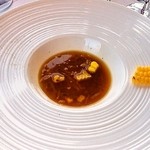 リストランテ フォレスタ・ヴェルデ - 焼きとうもろこしのコンソメスープ2015.9