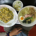 中国料理 江陽 - ボリューム満点セット８００円高菜チャーハン＆塩ラーメン