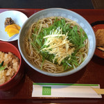 田ごと - 湯葉と水菜の蕎麦セット 1520円