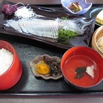 Osakanadokoro Genkai - いか活き造定食２，７００円（税込）
