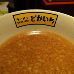 ラーメン　どかいち - 豚汁も相変わらず濃厚マイルドで旨い（2015年8月10日）