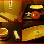 昇月 - 内観　先ずは梅酒の食前酒、自家製ゴマ豆腐（青柚子風味）