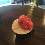 ジェラテリア アクオリーナ - 3種盛り 和栗 ノッチョーラ プラム（630円）