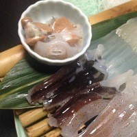 海鮮家 はこだて 本店 - イカの肝。生で出てきました。
