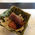 柚木元 - 松茸の牛肉巻すき焼き味