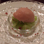 f - シャインマスカットと北限の桃シャーベット