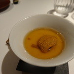 Vel  ROsier - 1509_VelROsier_前菜_松茸とウニの蘭王茶わん蒸し(鶏油かけ) 立派なウニ！