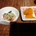 割烹 しらこ - 和え物と南瓜の煮物