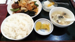 Baijuni - 揚げ豆腐の四川風炒め定食です。