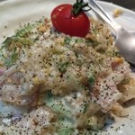 鉄板焼ＢＡＲ ぎんくら - ９月。新メニューのカルボナーラポテトサラダ