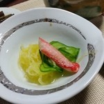 くれない苑 - 「糸かぼちゃとキュウリの酢の物」、シャキシャキした歯ごたえ