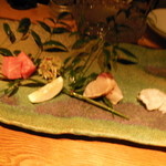 大どころ - 呼子のアラ，大分の鰆昆布〆，対馬の穴子，五島列島沖のトロ，大分の鯵の造り盛り合わせ