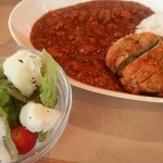 ささふら - ささみフライつきキーマカレー