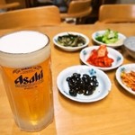 珍味 - とりあえず付き出しで生ビールを呑む