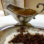 かれーの店 うどん  - 9/16 夜すーぷ 大盛 スパイシーひき肉 1150円