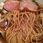 鴨チャーシュー、麺アップ