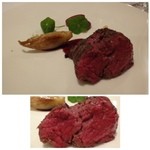 レストラン・モリエール - ◆肉質は柔らかくジューシーで美味しい。茗荷が添えられています。