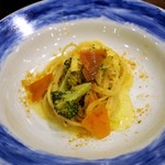 トラットリアビコローレヨコハマ - サルディーニャ産カラスミ、檸檬のアーリオオーリオ