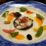 トラットリアビコローレヨコハマ - タコ。秋茄子ゼリー寄せ