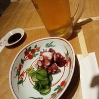 ひつまぶし名古屋備長 グランフロント大阪店 - たこぶつ864円&一番搾りジョッキ625円