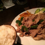 BAR 石崎 - 肉炒めアップ