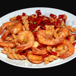 Sichuan-style stir-fried shrimp with skin