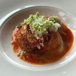 カミムラ  - 丸茄子のトマト煮込み　チョリゾー白糠酪恵舎チーズ