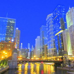 Chicago Cut Steakhouse - リバーノース地区は高層建築が並びます。