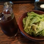 バルめし山田 - セットのサラダとコーヒー