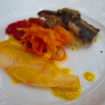 ラ・ボッテガ・ゴローザ - サンマのコンフィと赤ハタのサルーミストラート