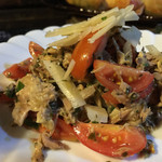 民宿　フィールドノート - 地鶏とフレッシュトマトのサラダ。