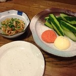 お通しとめんたいきゅうり