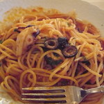 シアッカ - タコとオリーブのスパゲッティをオーダーしました。