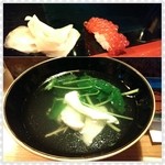 筋子の握り＆お吸い物♪