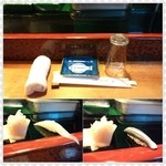 カウンターセッティング＆ヤリイカ＆コハダ 握りで♪