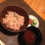 鉄板焼 みたき 桜坂 - 〆のガーリックライス