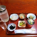 1500円コースの惣菜ですｗ　どれも旨いですが特に水がめちゃうまです（＾ω＾）