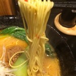 まると - 特濃白坦々麺　麺アップ