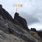 燕山荘 - 燕岳の見どころ（その3）ゴリラ岩。
      ゴリラが横たわっているように見えませんか？^^;