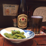 Arashiyama Daizen, - 先ずは赤星と枝豆でスタート。