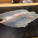 鮨 はしもと - 2015/9_つまみ①平目のお造り