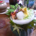 華匠 - お造り　ドライアイスで演出してありましたが撮るのがちょっと遅かったです