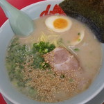 山岡家 - 朝ラーメン（味玉・脂なし・味濃いめ）