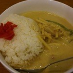 こねぎ屋食堂 - 再訪、『グリーンカレー』、大辛、ご飯３００ｇで頂きました。も少し辛くても良いかも。