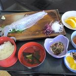 お魚処 玄海 - イカの活き造り膳２５００円この時期のイカは旬のやりイカでした、透き通った身体が新鮮さの証です