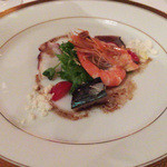 レストラン イゾラベラ - ホタテ貝、蟹、海老の冷製