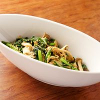 茸と青菜のポン酢炒め